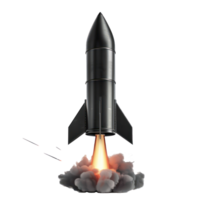 A missile with a warhead isolate on transparency background png