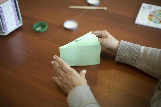 Creative lesson. Creating item with your own hands. Activity for child. Making Your Art. photo