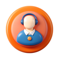 3D support icon on transparant background png