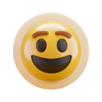 3d happy emoji icon. Realistic 3d high quality isolated render png