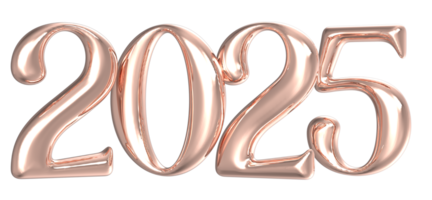 happy new year Number 2025 png