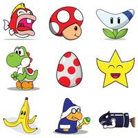 The Illustration of The Set of Game Item Retro vector