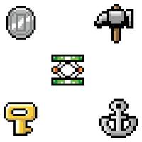 The Illustration of Game Element Pixel vector