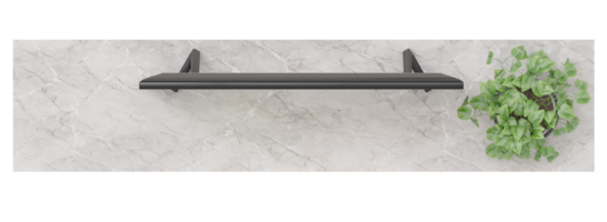 Marble TV sideboard, on transparent background. Cut out furniture. Contemporary, minimalistic style. Top view, floor plan element. Modern home aesthetic. 3D render. png