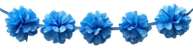 Stylish garland with blue elements on transparent background. Can be used as divider, footer or header. Happy Birthday design element. Festoon. It s a boy png