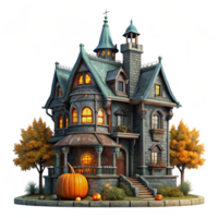 Halloween Display at the Spooky Gothic Mansion png