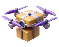 Drone Delivery in Action with Flying Package png