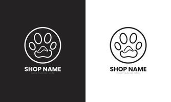 Creative minimalist pet shop or care logo design template for a company, starting a business, eye catchy, simple, modern. vector