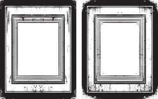 frames of grunge textures, old frame set, antique photo frame, black and white grunge frames with a border, two black and white frames set square vintage photo frame vector