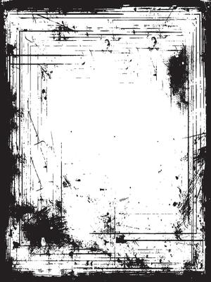 A square grunge frame, Vintage grunge border black and white square frame with a white background, A square vintage photo frame, grunge frame