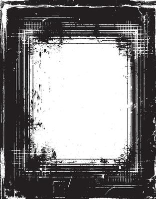 grunge frame with black and white paint, grunge frame on black background , Vintage grunge border