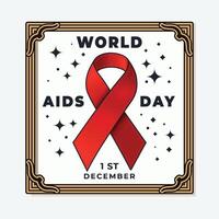 world aids day template design with red ribbon and golden gradient colour, a poster for world aids day in front of a white background. vector