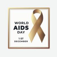 world aids day awareness ribbon on white background, world aids day 1st december template design with golden gradient colour, world health day design, a poster that says world aids day on it vector