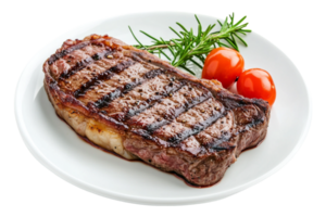 Grilled steak with cherry tomatoes and rosemary png
