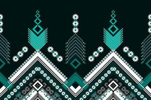 Thai fabric pattern design Ikat fabric background folk handicraft inspiration from geometric shapes. vector