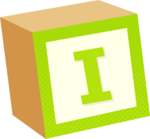 A block with the letter i on it png