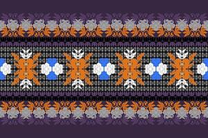 Traditional Thai fabric design using geometric shapes. vector