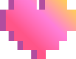 Abstract heart element retro style 80s-90s pixel art 8 bit png