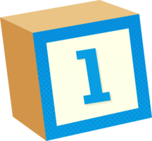 A block with the number one on it png