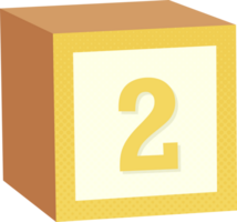 A yellow block with the number two on it png