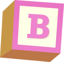 A pink block with the letter b on it png
