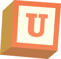 A block with the letter u on it png