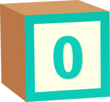 A block with the number 0 on it png