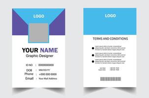 Modern and clean business id card template. professional id card design template with red color. corporate modern business id card design template. Company employee id card template. vector