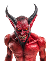 A red devil mask with horns and a big nose png