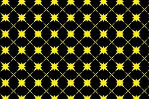Abstract seamless pattern with bright yellow stars on black background. Geometric background for site, blog, fabric. vector