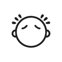 Baby Crying infant with tears icon on white background vector