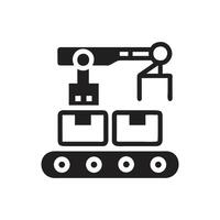 Crane carrying a container icon on white background vector