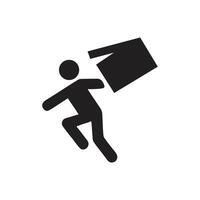 Fall Off Ledge Icon on white background vector