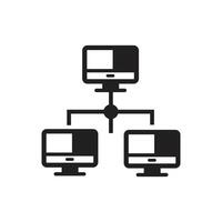 Three computers Network icon on white background vector