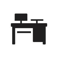 Working Desk Icon on white background vector