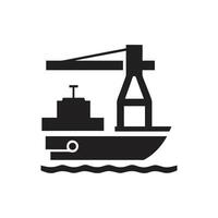 Cargo ship icon on white background vector
