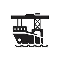 Cargo ship icon on white background vector