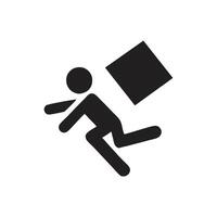 Slip And Fall Icon on white background vector
