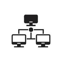 Three computers Network icon on white background vector