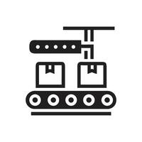 Crane carrying a container icon on white background vector