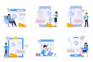 Data Analysis Concept. analyzing data, analytic business. Concept illustration vector