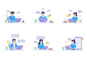 Concept of email marketing, Sending or receiving email. vector