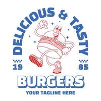Shirt Design of Hamburger Mascot Character vector