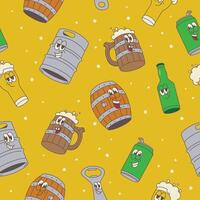 Seamless Pattern of Beer Element Mascot Illustration vector