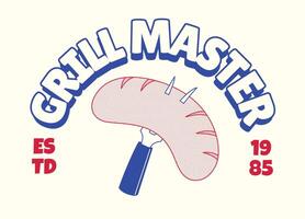 Shirt Design of fork with Bratwurst Mascot Character vector