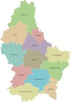 regional map of Luxembourg with cantons and administrative divisions. Editable and clearly labeled layers. vector