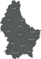 regional map of Luxembourg with cantons and administrative divisions. Editable and clearly labeled layers. vector