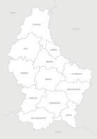 regional map of Luxembourg with cantons and administrative divisions, and neighbouring countries and territories. Editable and clearly labeled layers. vector