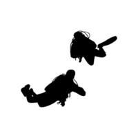 Silhouette of the Diving, Flat style, can use for Logo Gram, Sticker, Pictogram, Website, Apps, Diving Illustration or Graphic Design Element vector