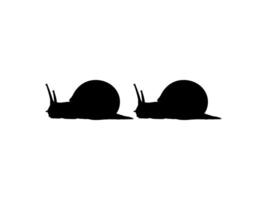 Silhouette of the Snails are also called Escargot, Flat Style, Pair Animal Series, can use for Logo, Art Illustration, Apps, Website or Graphic Design Element vector